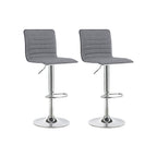 Bar stools - High chairs - Set of 2 - With backrest - Gray