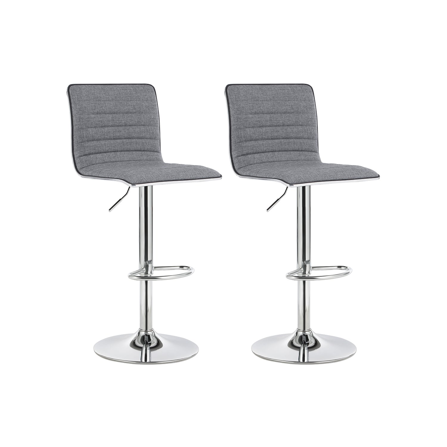 Bar stools - High chairs - Set of 2 - With backrest - Gray