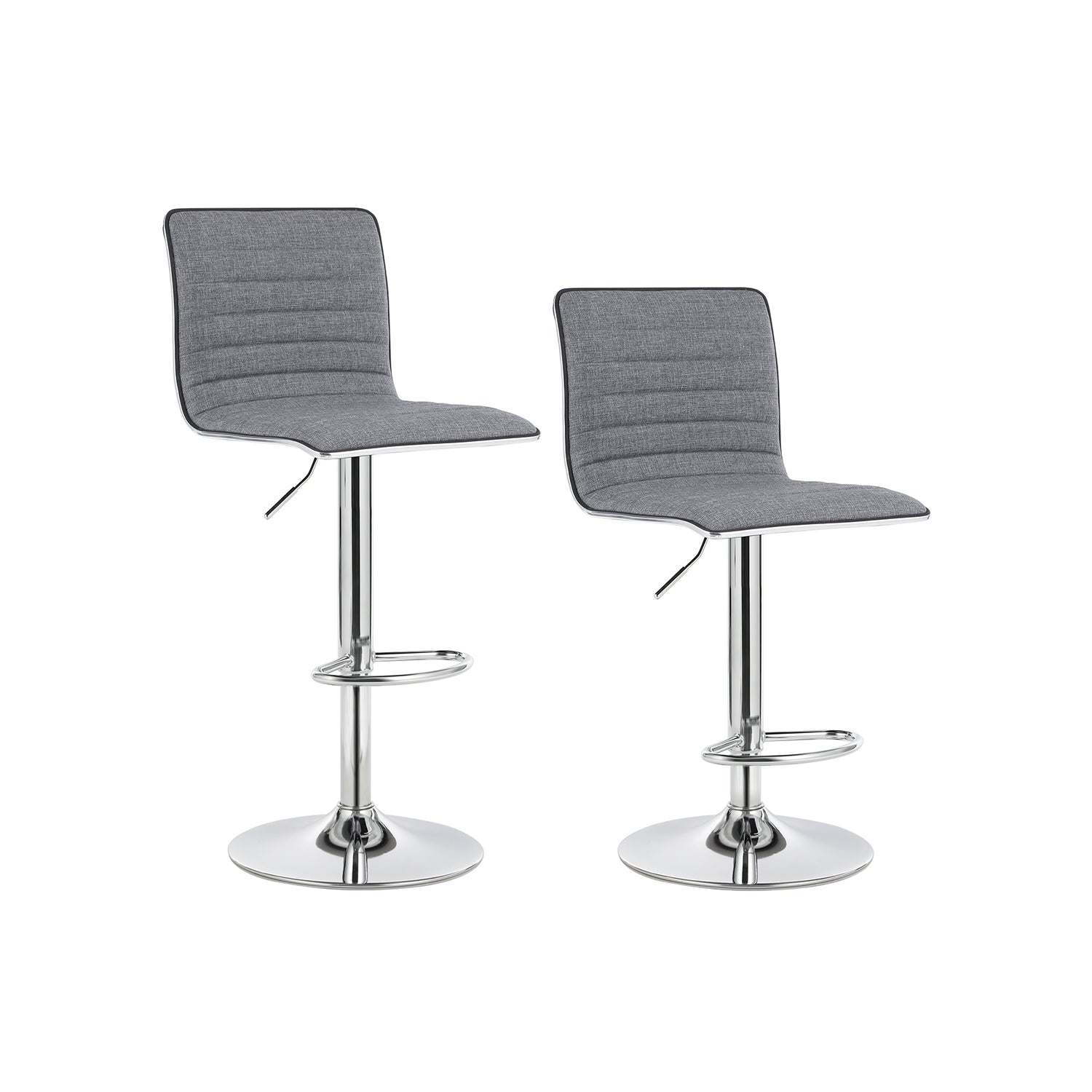 Bar stools - High chairs - Set of 2 - With backrest - Gray