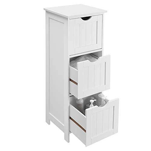 Storage cupboard - Bathroom cabinet with 3 drawers - White