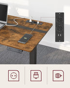 Electric desk - height adjustable - with socket