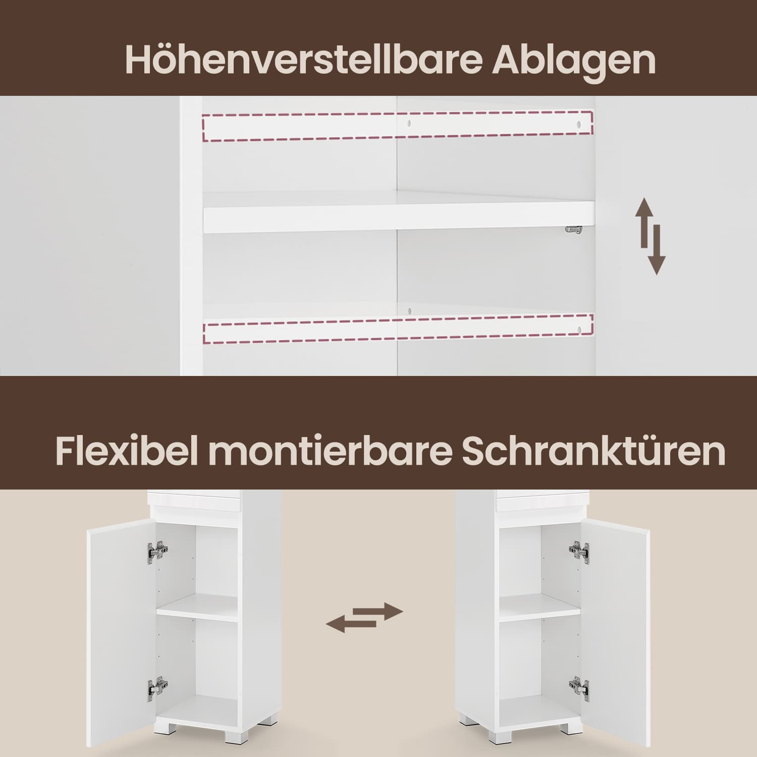 Bathroom furniture - with one drawer, compact and modern