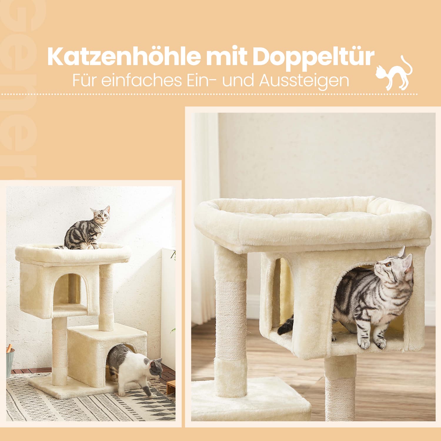 84 cm high scratching post, scratching post for large cats, large viewing platform