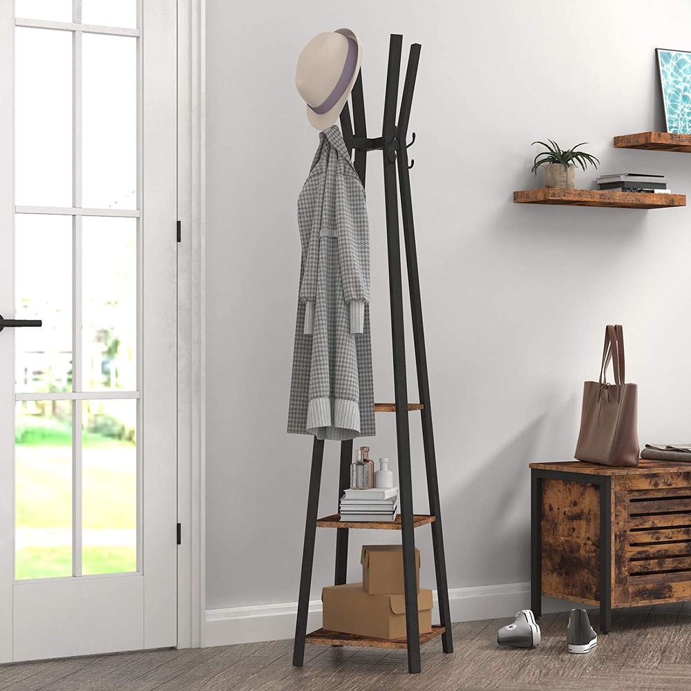 Coat rack - With 3 shelves - Gaderobic Standard - Industrial Design - Brown Black