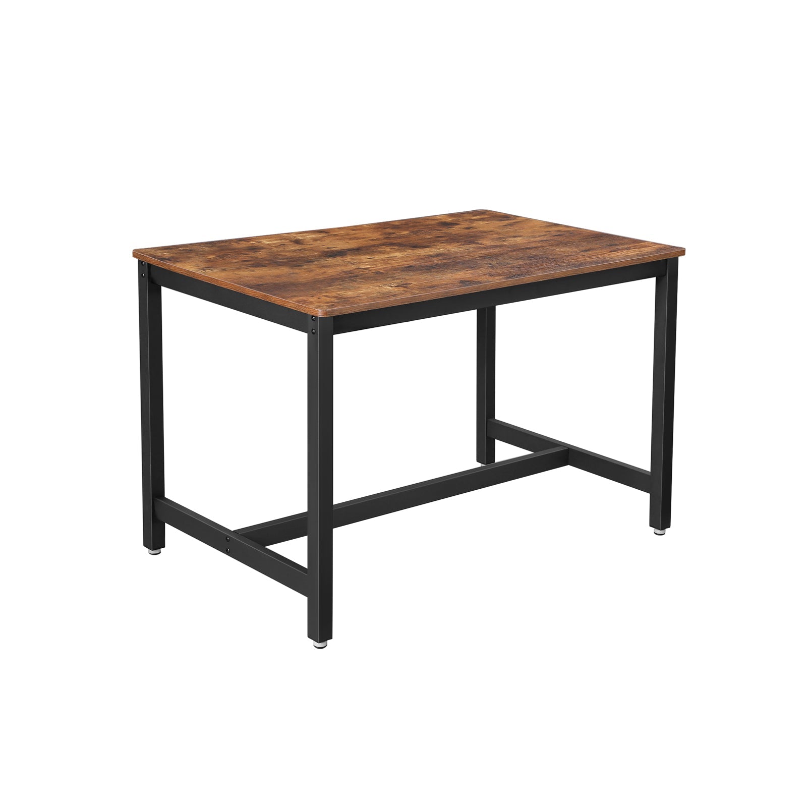 Kitchen table - For 4 people - 120 x 75 x 75 cm - Metal frame and wooden leaf - Industrial design - Brown