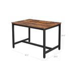 Kitchen table - For 4 people - 120 x 75 x 75 cm - Metal frame and wooden leaf - Industrial design - Brown