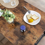 Kitchen table - For 4 people - 120 x 75 x 75 cm - Metal frame and wooden leaf - Industrial design - Brown