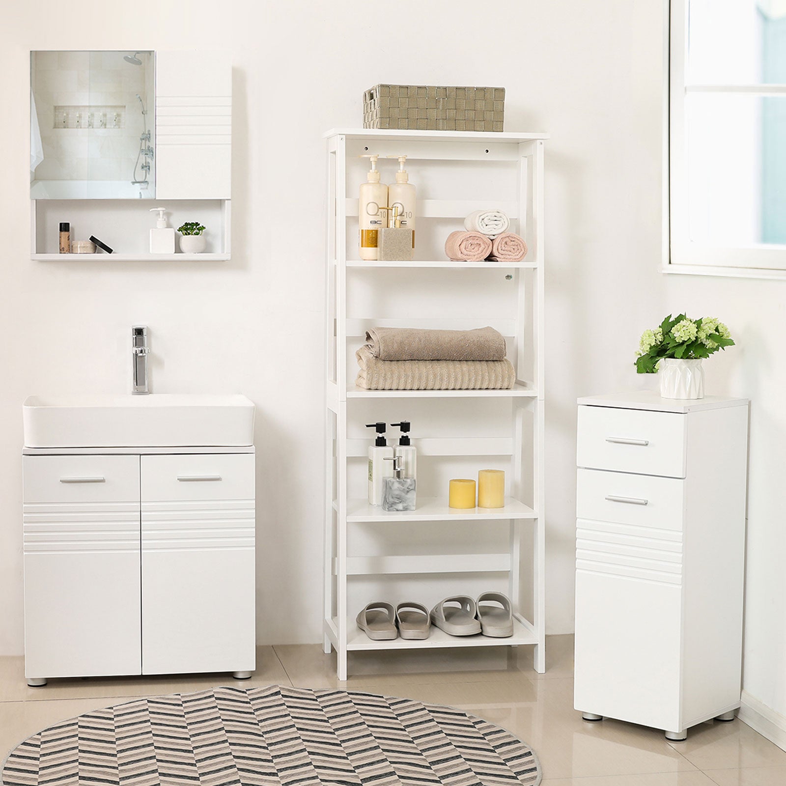 Bookcase - Country Style - White