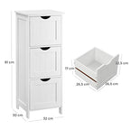 Storage cupboard - Bathroom cabinet with 3 drawers - White