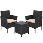 Garden furniture set - PE Polyrotan - Black and Gray