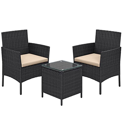 Garden furniture set - PE Polyrotan - Black and Gray