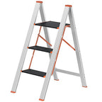 Ladder - 3 steps - Foldable - Silver
