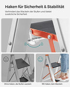 Ladder - 3 steps - Foldable - Silver