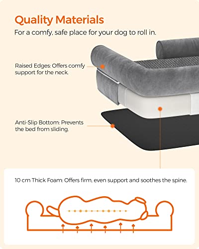 Dog bed - Dogsofa - 120 x 85 x 25 cm - Detachable and washable cover - Gray