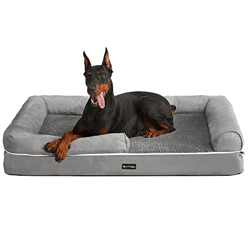Dog bed - Dogsofa - 120 x 85 x 25 cm - Detachable and washable cover - Gray
