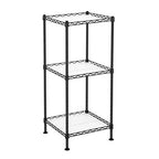 Bathroom shelf - Cabinet - Metal rack - 3 levels - 30 x 30 x 73 cm - Black