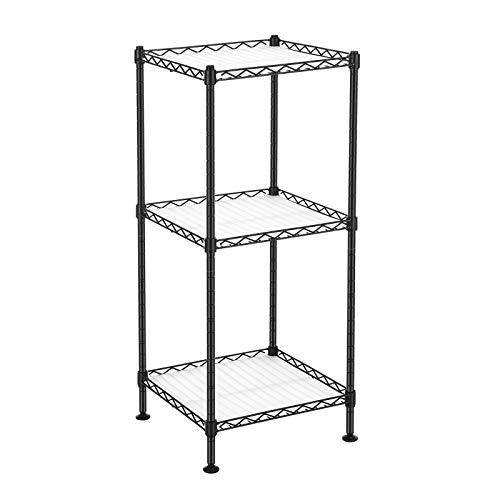 Bathroom shelf - Cabinet - Metal rack - 3 levels - 30 x 30 x 73 cm - Black