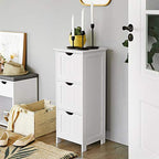 Storage cupboard - Bathroom cabinet with 3 drawers - White