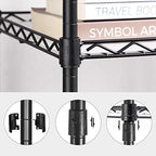 Bathroom shelf - Cabinet - Metal rack - 3 levels - 30 x 30 x 73 cm - Black