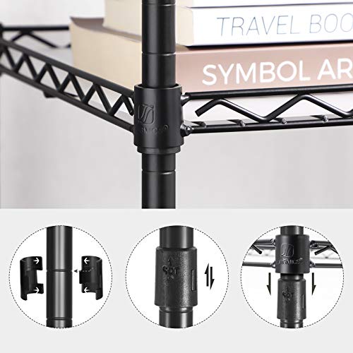 Bathroom shelf - Cabinet - Metal rack - 3 levels - 30 x 30 x 73 cm - Black
