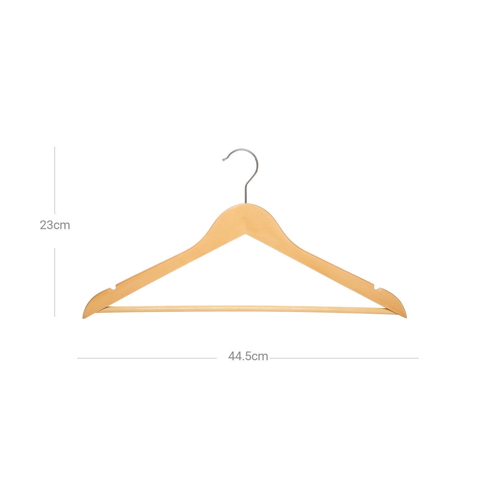 Wooden clothes hangers - Set of 50 - Solid wood - Natural color