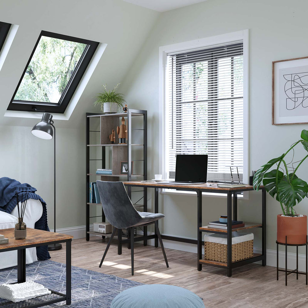 Desk - PC table with 2 shelves - Left or right mountable - 120 x 60 x 75 cm