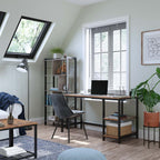 Desk - PC table with 2 shelves - Left or right mountable - 120 x 60 x 75 cm