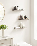 Wall shelf - Set of 3 - Floating boards - Gray