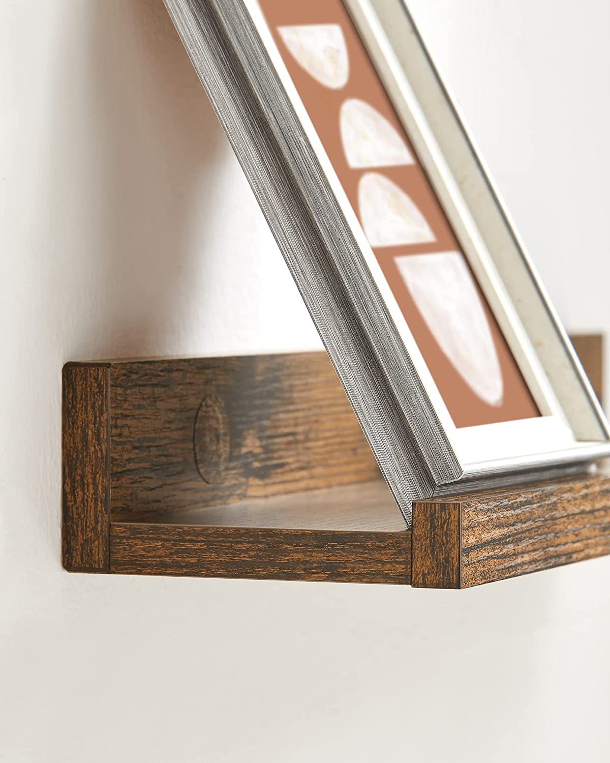 Wall shelf - Set of 3 - Floating boards - Brown