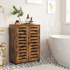 Bathroom cabinet - Wooden cabinet - 2 French doors - Brown