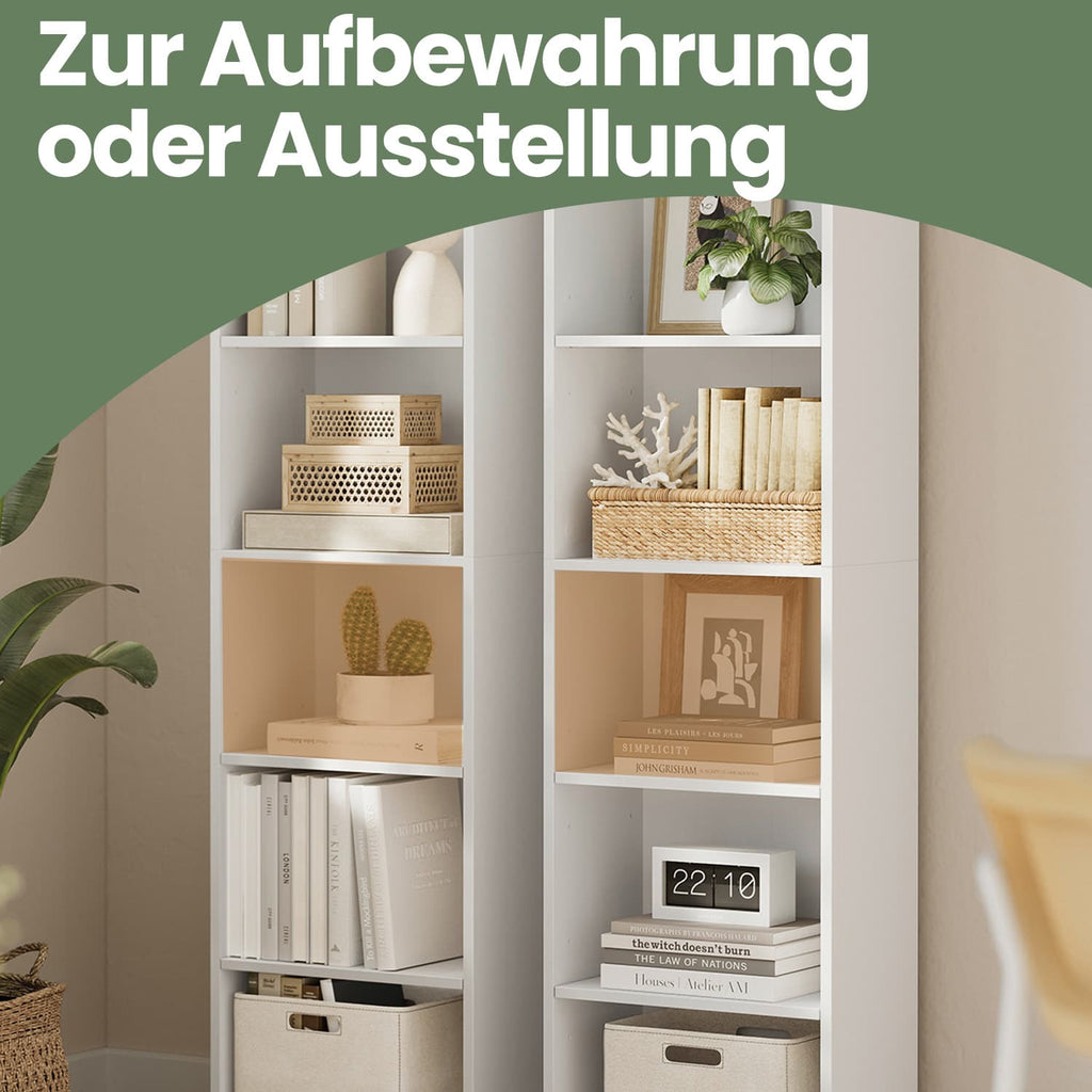 6-layer bookcase in Scandinavian style, standing shelf for living room