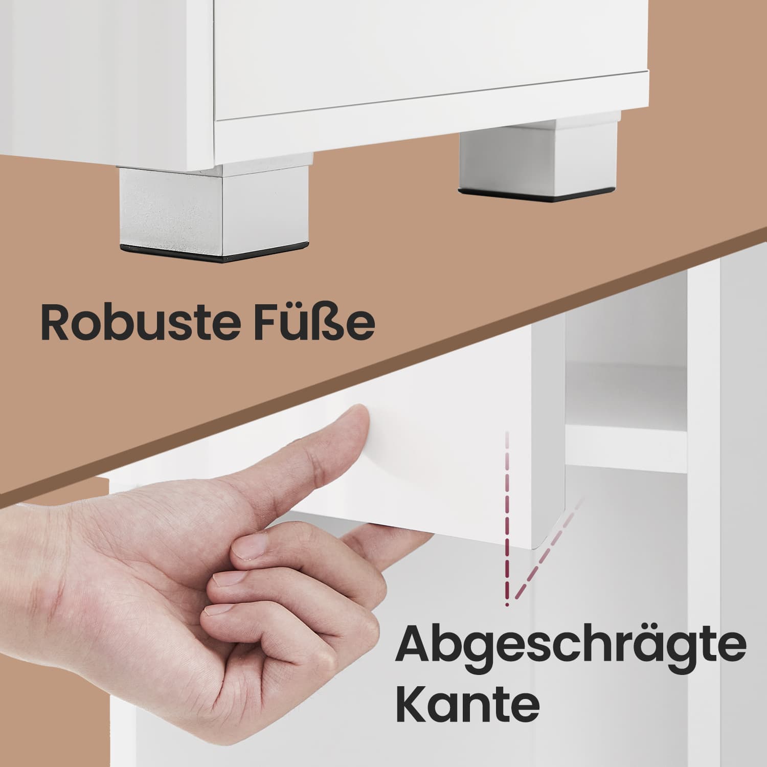 Bathroom furniture - with one drawer, compact and modern