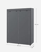 Wardrobe with clothing bars - Linen cupboard - Clothing rack - Foldable - 140 x 43 x 174 cm