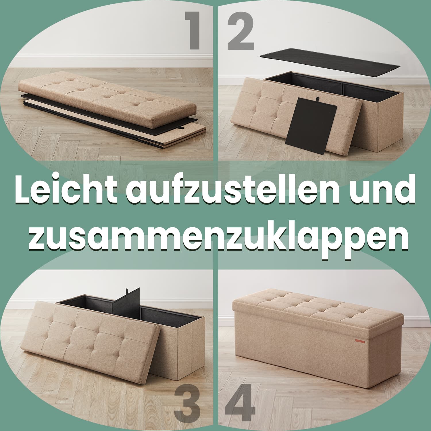 Sofa with storage space - 38 x 110 x 38 cm - seat box - large format