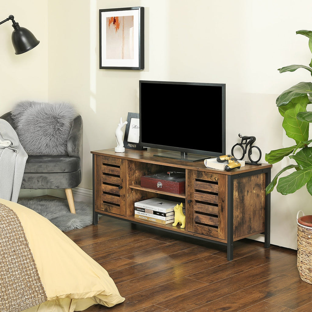 TV furniture - Coffee table - with 2 cupboards and 2 shelves - Dark brown