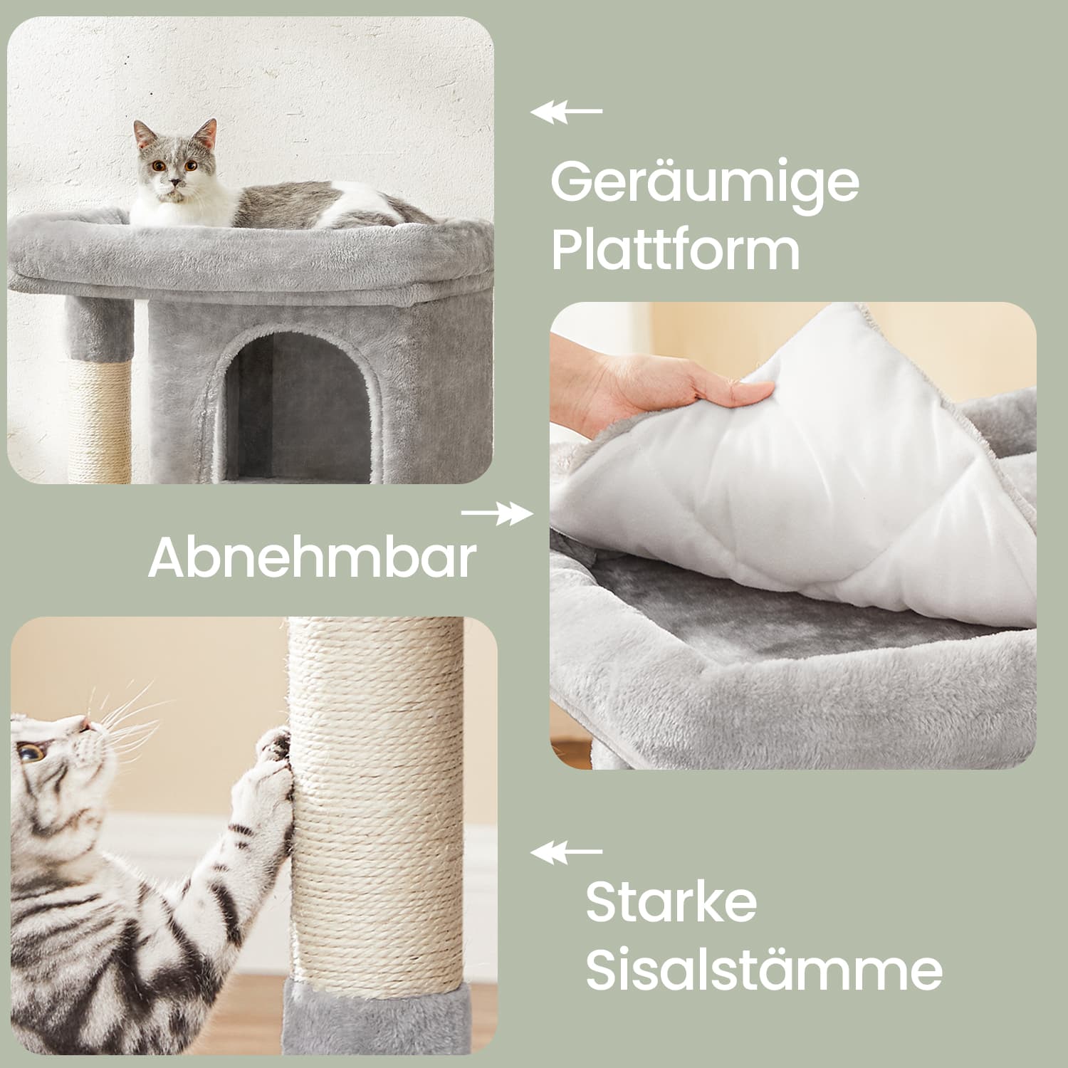 84 cm high scratching post, scratching post for large cats, large viewing platform