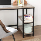 Bureau - L -Hoekbureau with 2 shelves - Space -saving - Industrial design