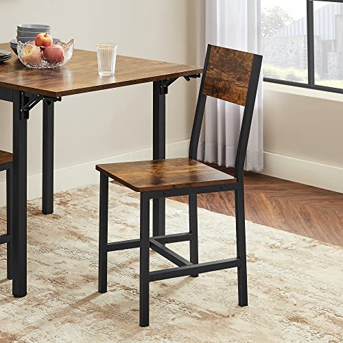 Dining room chairs - Set of 2 - Kitchen chairs - Metal frame - Gray
