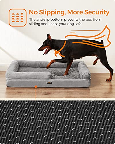 Dog bed - Dogsofa - 120 x 85 x 25 cm - Detachable and washable cover - Gray