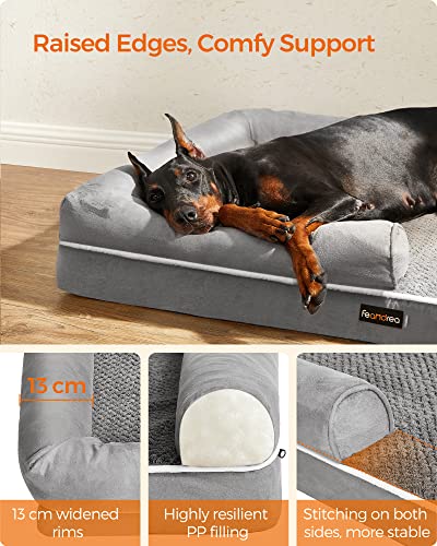 Dog bed - Dogsofa - 120 x 85 x 25 cm - Detachable and washable cover - Gray