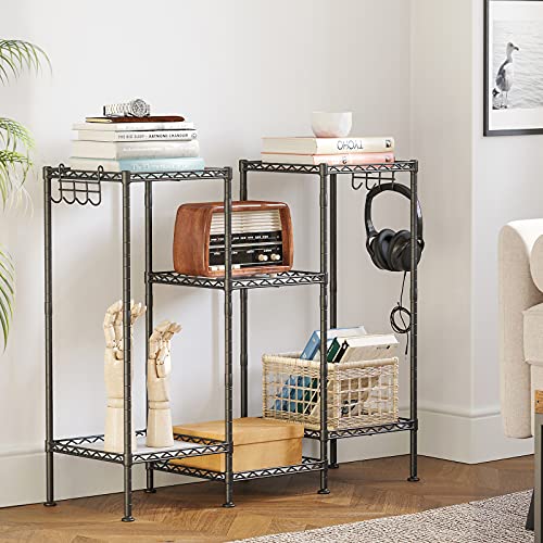 Bathroom shelf - Cabinet - Metal rack - 3 levels - 30 x 30 x 73 cm - Black