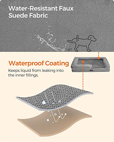 Dog bed - Dogsofa - 120 x 85 x 25 cm - Detachable and washable cover - Gray