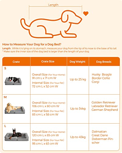 Dog bed - Dogsofa - 120 x 85 x 25 cm - Detachable and washable cover - Gray