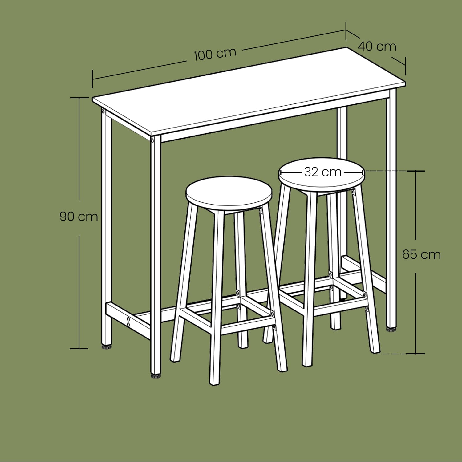 Bar table with 2 bar stools, bar table with bar stools, bar table and bar stool set