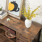 TV furniture - Coffee table - with 2 cupboards and 2 shelves - Dark brown