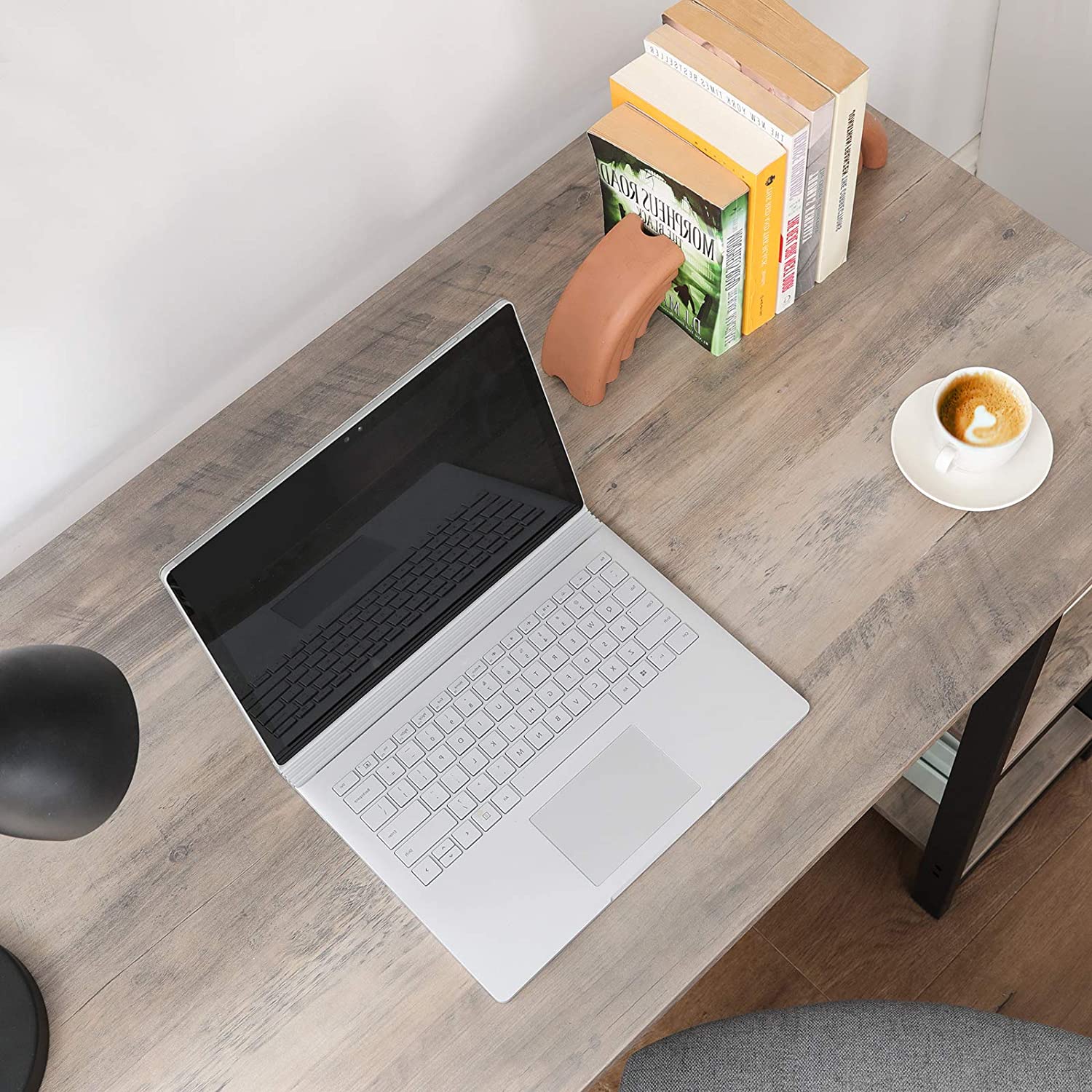 Bureau - L -Hoekbureau with 2 shelves - Space -saving - Industrial design
