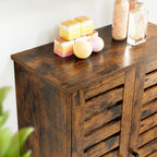 Bathroom cabinet - Wooden cabinet - 2 French doors - Brown
