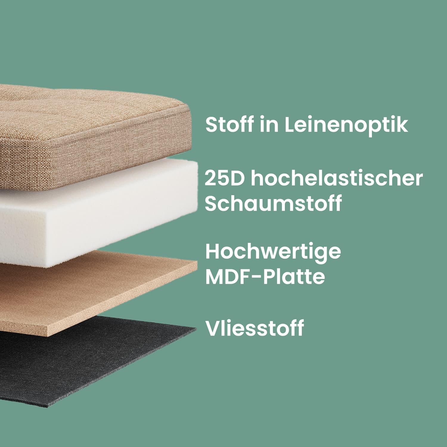 Sofa with storage space - 38 x 110 x 38 cm - seat box - large format