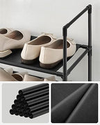 Shoe rack - Storage of shoes - 10 levels - Open shoe cabinet - Metal frame - Black