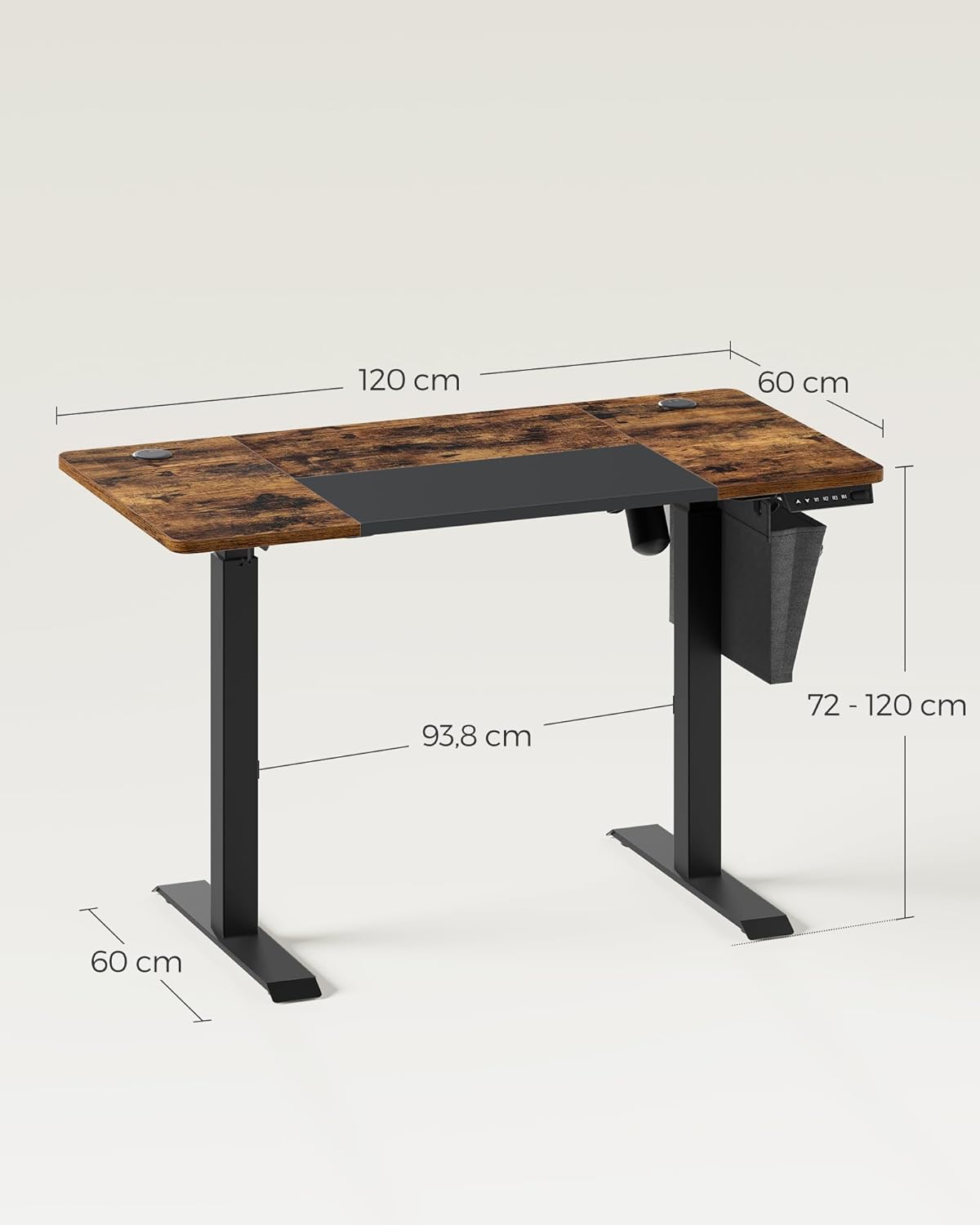 Desk - Electric desk - With wheels and storage bag